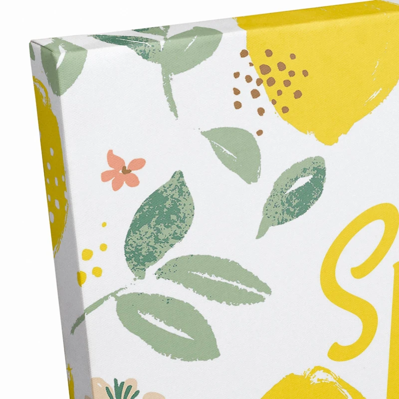 Spring Lemon Pattern 11" x 14" Canvas Wall Art