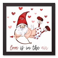Gnome Cupid 13.73" x 13.73" Black Framed Canvas
