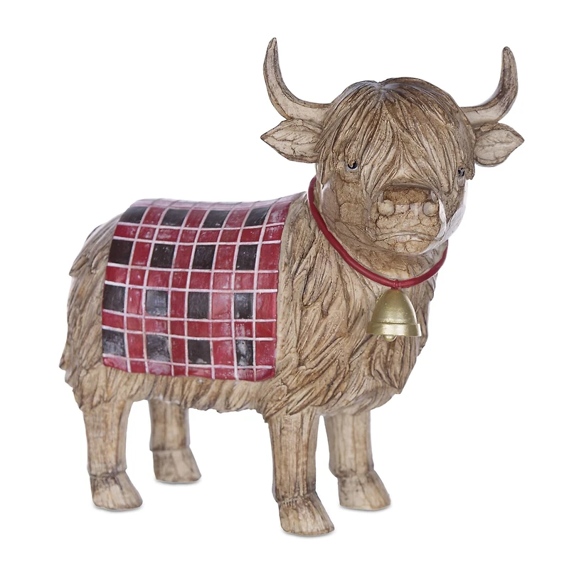 7.75" Winter Highland Cow Figurines Set