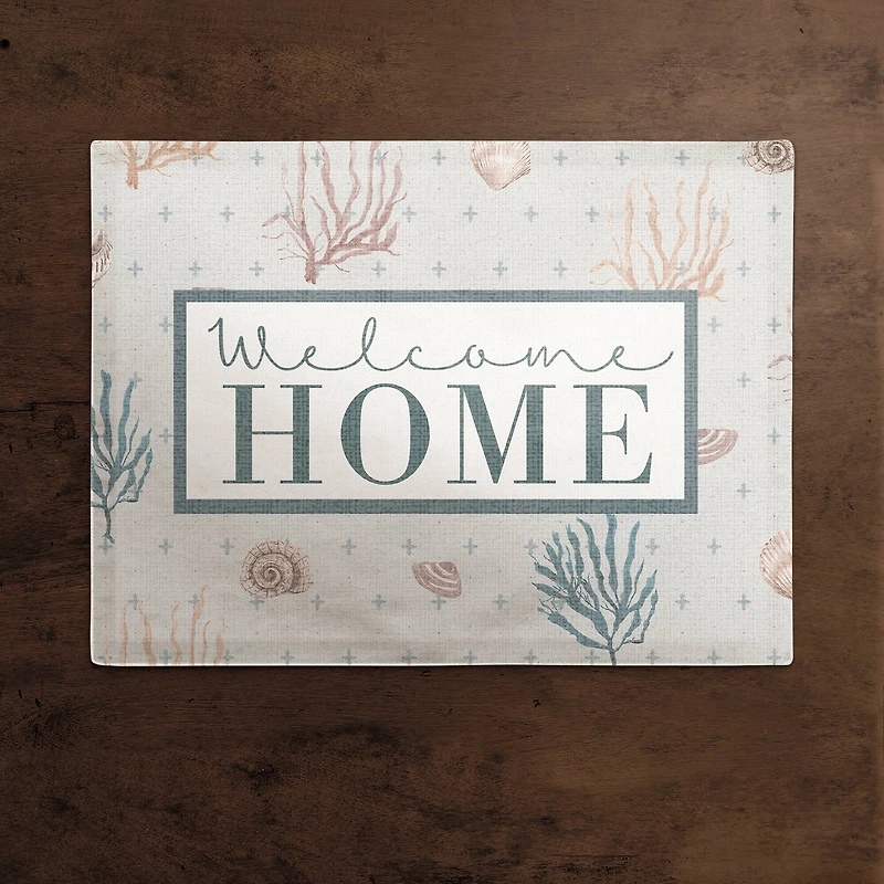Welcome Home Multi Shell Coral & Plus Cotton Twill Placemat
