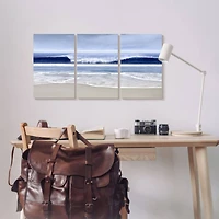 Stupell Industries Beach Wave Cresting at Shore Blue Nautical Landscape,11" x 17"