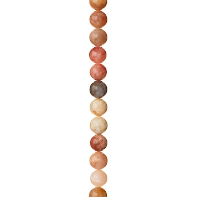 12 Pack: Orange & Pink Sunstone Round Beads, 8mm by Bead Landing™