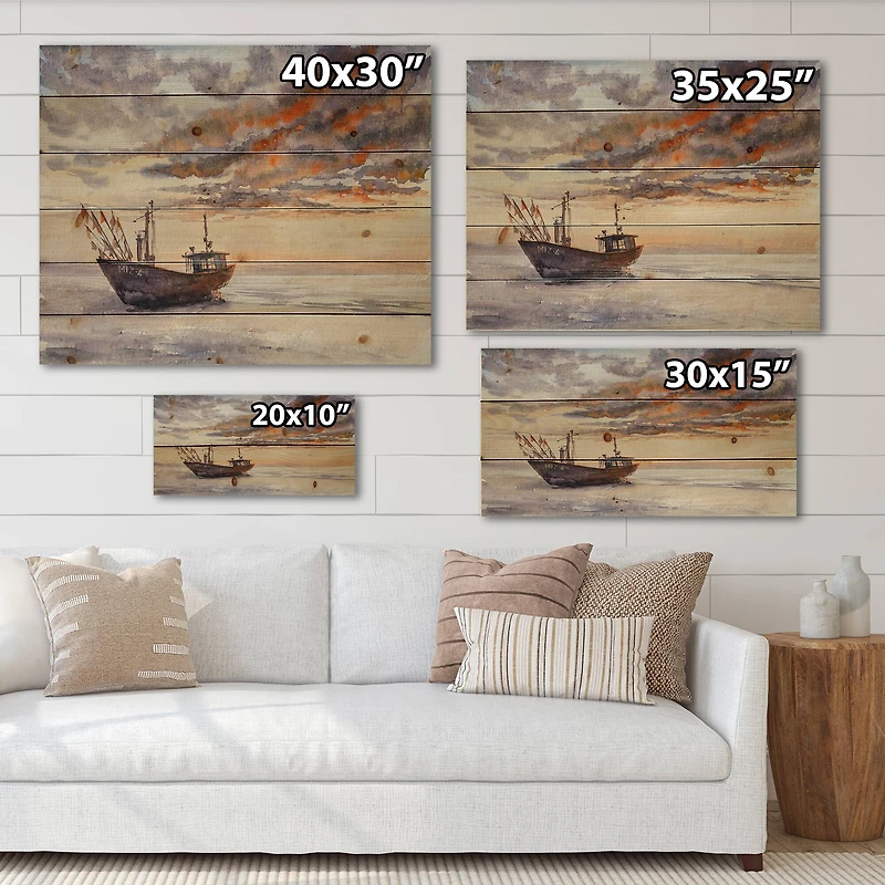 Designart - Wooden Fishing Boat On The Baltic Shore