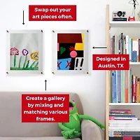 Cool Modern Frames 2 Pack Clear Acrylic Float Frame with Gold Hardware