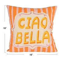 Hello Honey® 18" Orange & Yellow Ciao Bella Accent Pillow