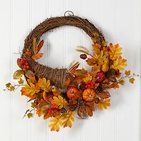 26" Autumn Cornucopia Fall Wreath