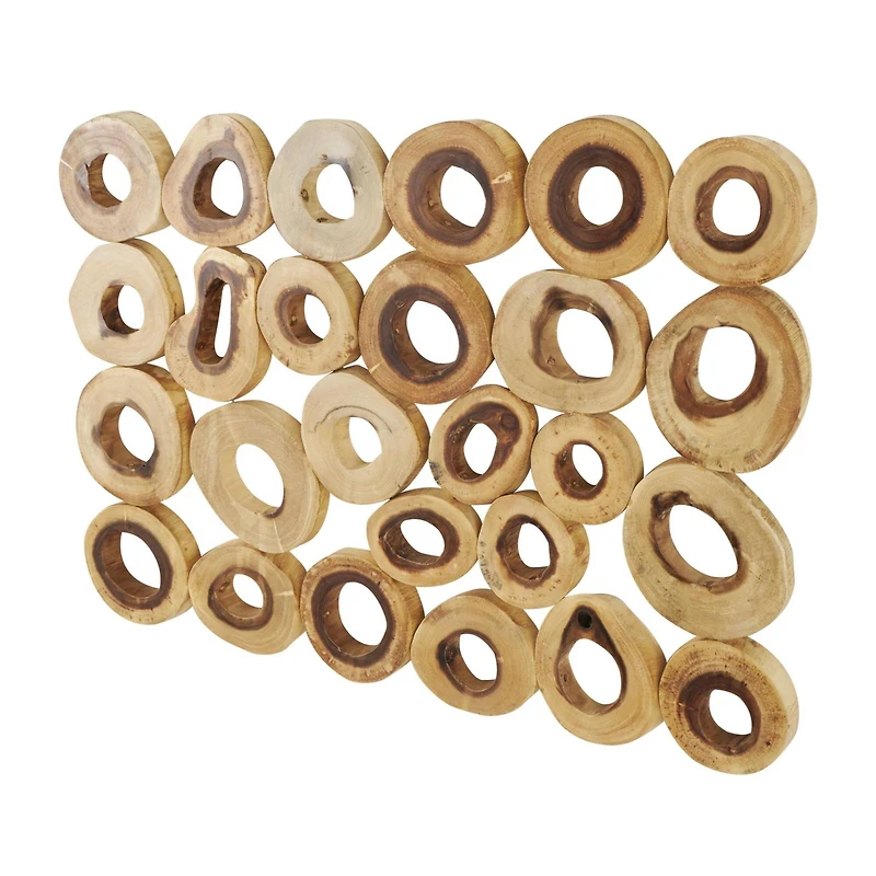 40" x 28" Brown Wood Abstract Wall Décor