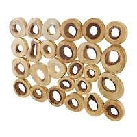 40" x 28" Brown Wood Abstract Wall Décor