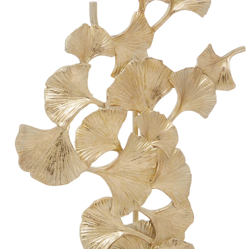 20" Gold Contemporary Gingko Leaf Sculpture