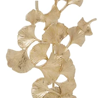 20" Gold Contemporary Gingko Leaf Sculpture