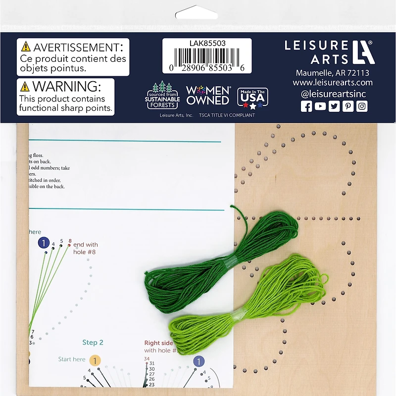 Leisure Arts® Intermediate Clover Wood Stitched String Art Panel Kit