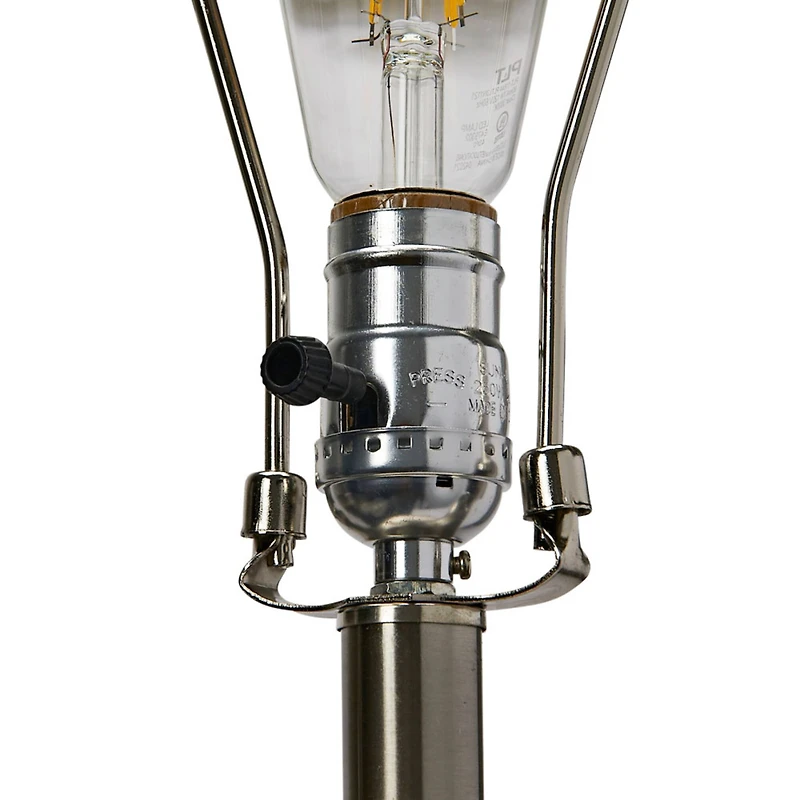 Hello Honey® 41" Glass Floor/Table Lamp with White Linen Shade