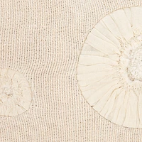 Hello Honey® 20" Natural Patchwork Seashell Cotton & Linen Pillow