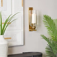 Gold Aluminum Modern Wall Sconce, 6" x 8" x 16"