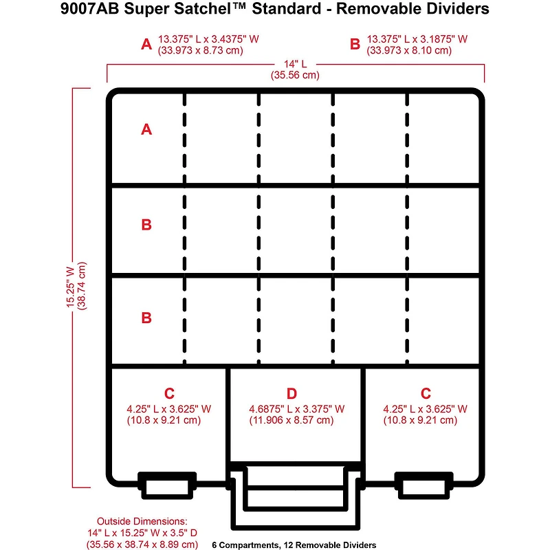 ArtBin® 15" Deep Super Satchel™ 6 Compartment Box with Removable Dividers