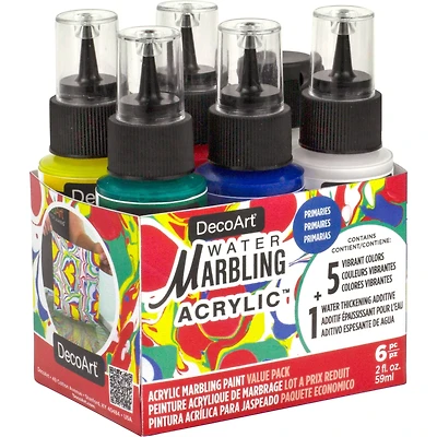 DecoArt® 6-Color Primaries Water Marbling Value Pack
