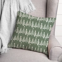 Sage Christmas Tree Pattern Indoor/Outdoor Pillow