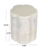 Hello Honey Elegant White Marble Pinch Pot with Lid