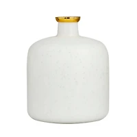 White Glass Glam Vase, 12" x 10" x 10"