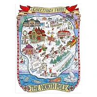 TF Publishing Greetings From The North Pole Map Christmas 1,000 Piece Jigsaw Puzzle