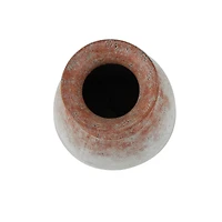14" White & Rust Distressed Vase
