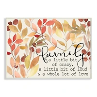Stupell Industries Love Family Home Inspirational Word Leaves Red Yellow Design, 10" x 15"