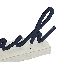 19" Black Wood Coastal Beach Tabletop Sign