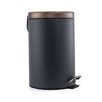 Elama 12 Liter Stylish Grey and Copper Soft Pedal Trash Bin