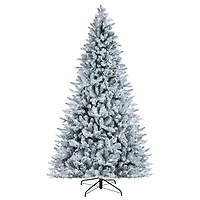 7.5ft. Pre-Lit Alexa Enabled Flocked Mountain Fir Artificial Christmas Tree, Multicolor LED Lights