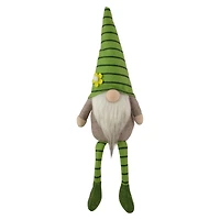 16" Green Striped Gnome with Dangling Legs