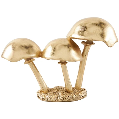7" Gold Mushroom Metallic Sculpture