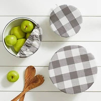 DII® Assorted Gray Buffalo Check Woven Dish Cover Set