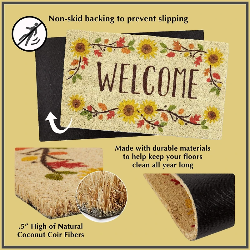 DII® J&M Home Sweet Home Vinyl Back Coir Doormat