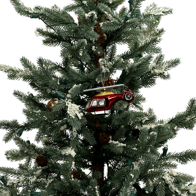 4" Red Helicopter Glass Ornament by Ashland®
