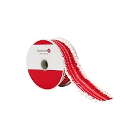 1.5" x 30ft. Red Tinsel Stripes Wired Ribbon by Celebrate It®