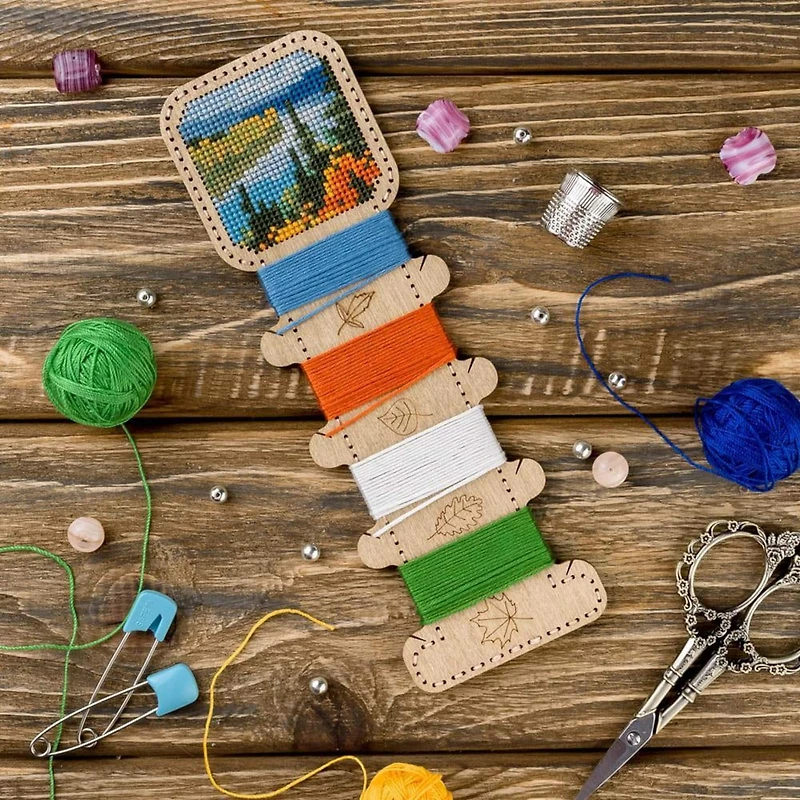 Wonderland Crafts Landscape Embroidery Blank Wood Organizer