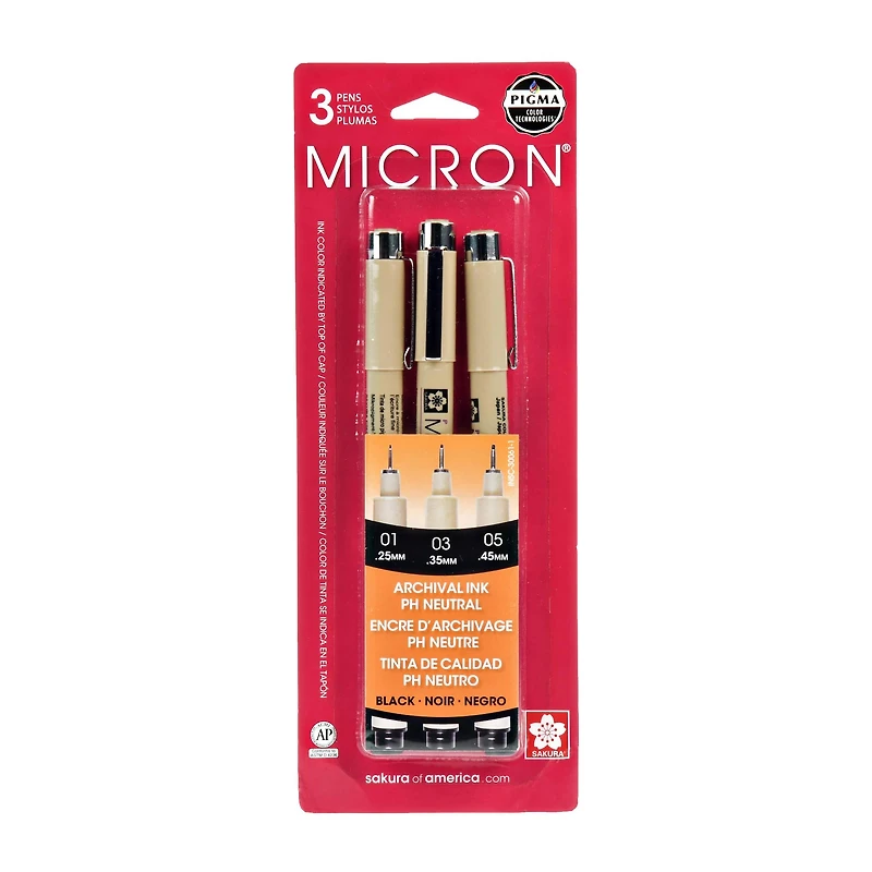12 Packs: 3 ct. (36 total) Pigma® Micron™ Fine Line Black Pens