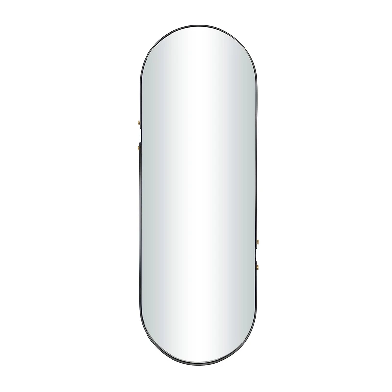CosmoLiving by Cosmopolitan Black Metal Oval Wall Mirror 15" x 2" x 43"