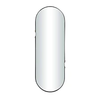 CosmoLiving by Cosmopolitan Black Metal Oval Wall Mirror 15" x 2" x 43"