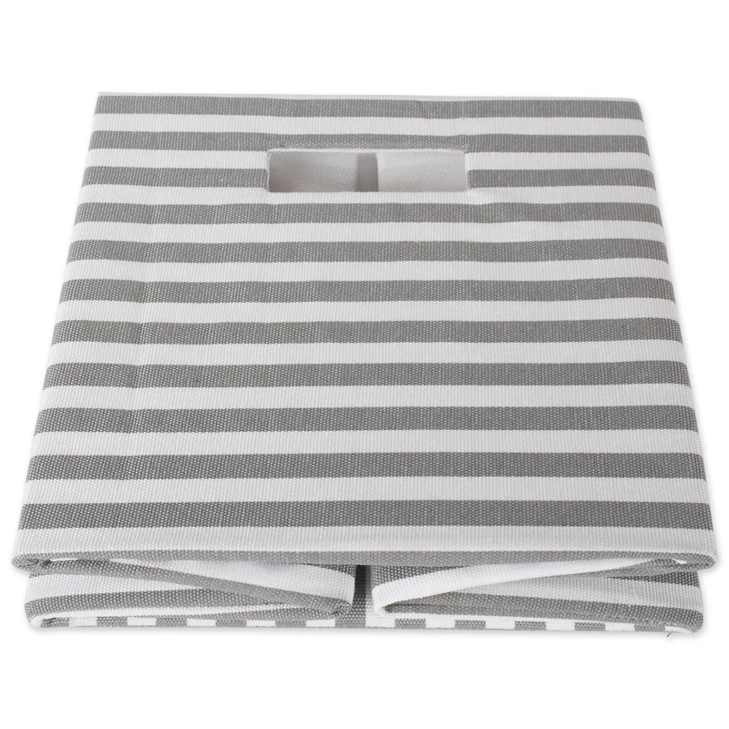 DII® Square Gray Pinstripe Polyester Cube