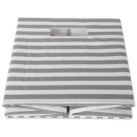 DII® Square Gray Pinstripe Polyester Cube