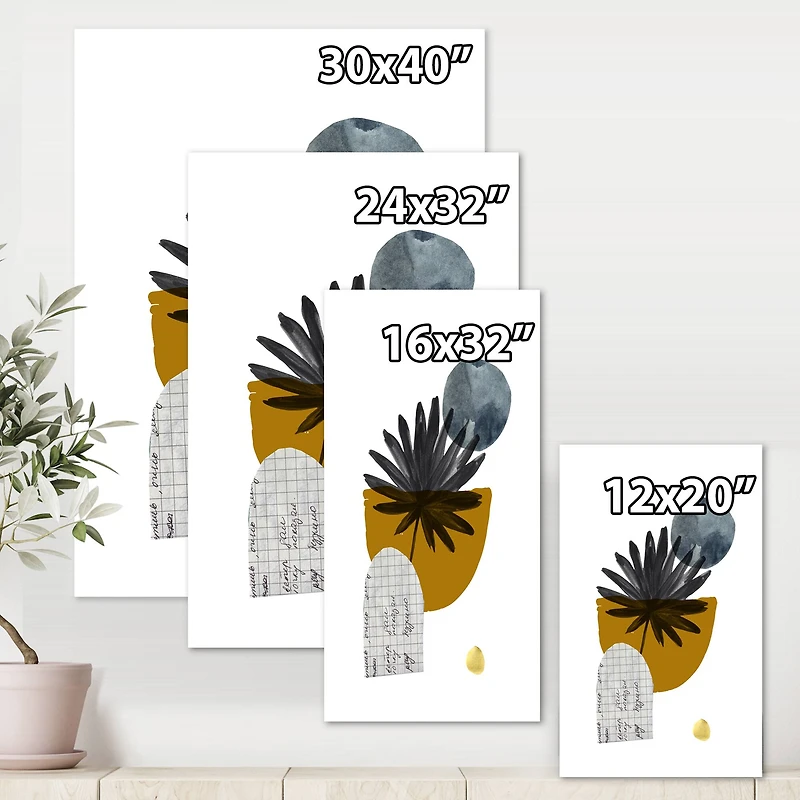 Designart - Tropical Palm Leaf & Abstract Geometry Shapes I