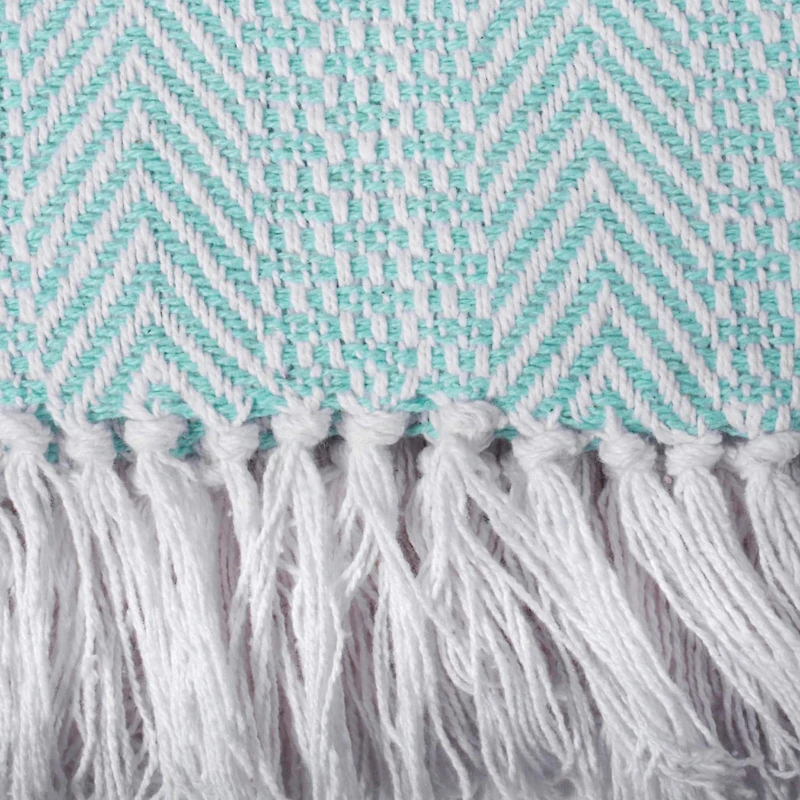 DII® Aqua Herringbone Stripe Throw