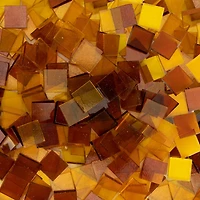Oceanside Compatible™ Small Amber Mosaic Stained Glass Squares, 8oz.