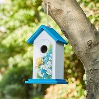 Glitzhome® 11.75" Distressed Wood Daisy with Butterfly Birdhouse