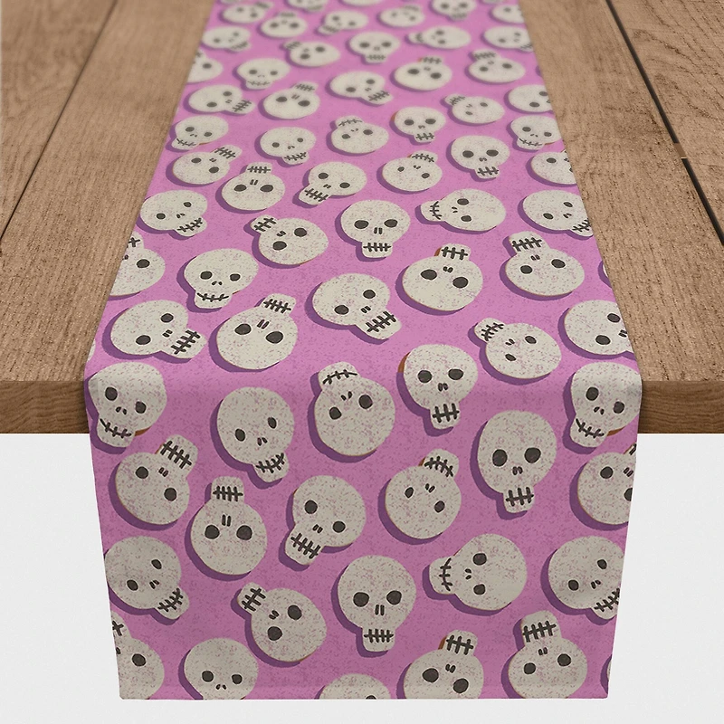 Pinky Skull Pattern Table Runner