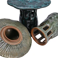 Hello Honey® 9" Stoneware Mushroom Lantern with Lid Set, 2ct.