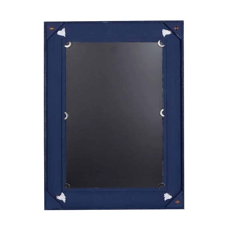 31" Blue Wood Contemporary Wall Mirror