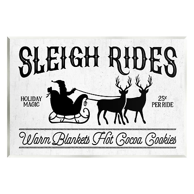 Stupell Industries Sleigh Rides Vintage Santa Claus Wall Plaque Art
