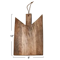 Hello Honey® 12" Natural Geometric Wood Cutting Board with Leather Tie